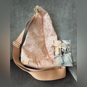 Canvelle Pink Contour Sling Bag with fun pattern.